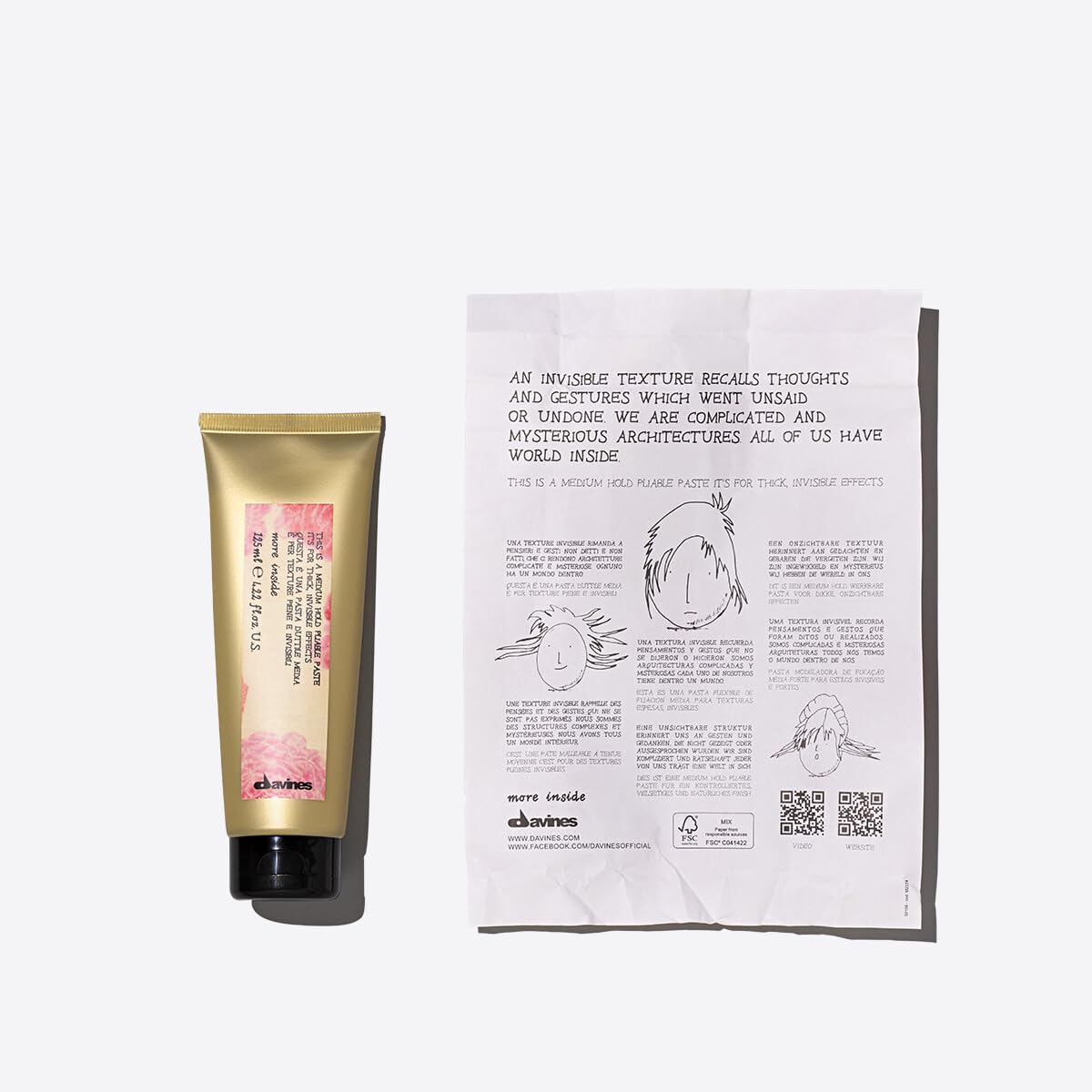 Davines paste open tub texture highlighting pliable consistency benefit