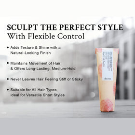 Davines paste size comparison next to ruler indicating travel-friendly benefit