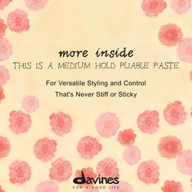 Davines paste swatch on hand demonstrating easy-to-distribute benefit