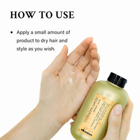 davines product held in hand to show scale and easy everyday portioning benefit