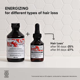Davines product flatlay with botanical ingredients showing natural formulation benefit