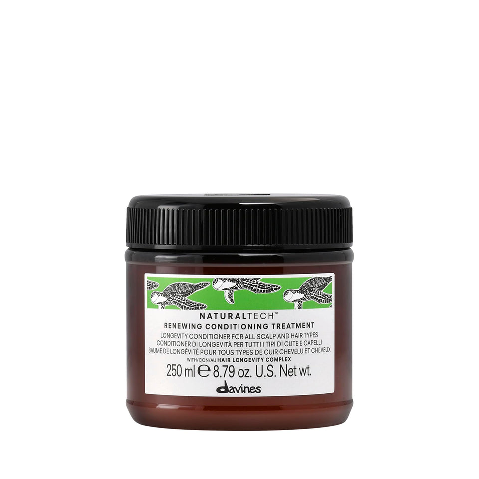 Davines front bottle showing Renewing Conditioning Treatment benefits