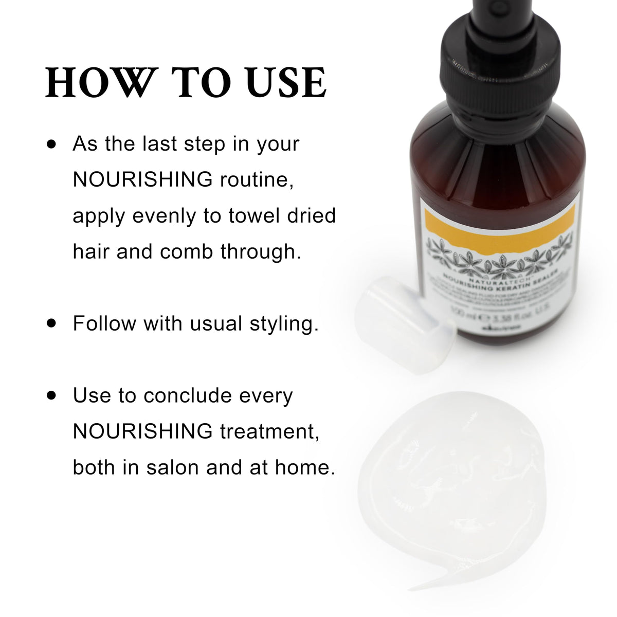 Davines sealer applied to a single hair strand improving smoothness benefit