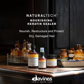Davines sealer pump and cap detail highlighting controlled application benefit