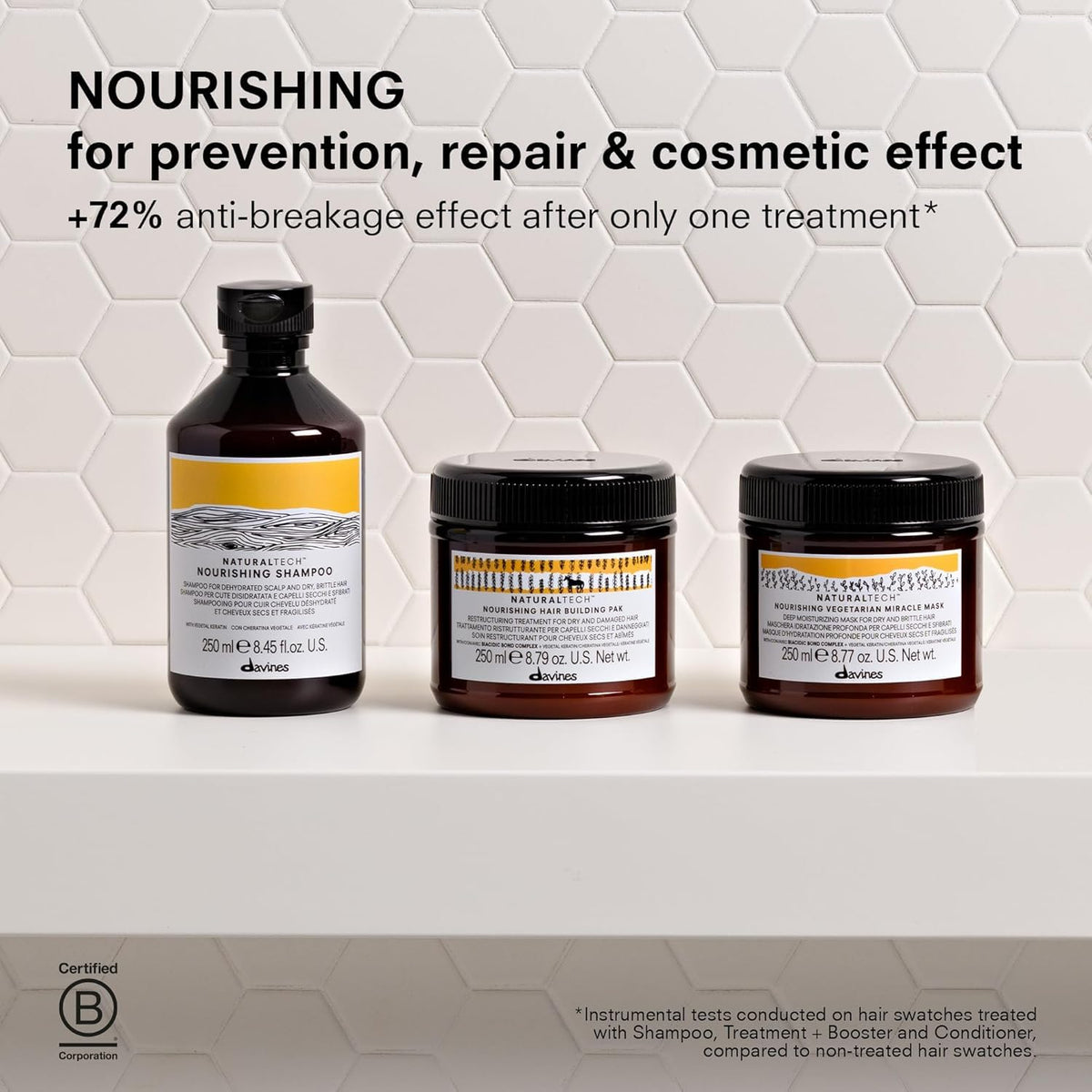 Davines sealer travel size held in hand for portability and convenience benefit