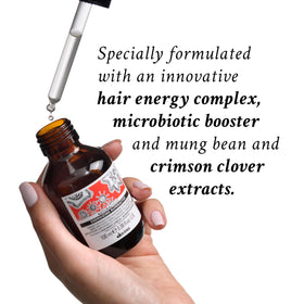 Davines serum texture close-up showing lightweight absorbent finish benefit