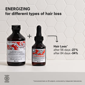 Davines serum texture on fingers showing lightweight formula benefit