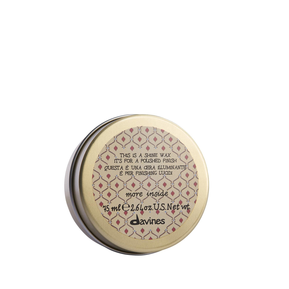 Davines shine wax front tube showing packaging and product benefit