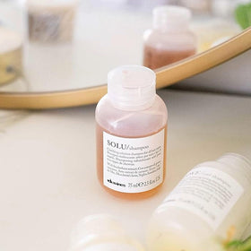 Davines SOLU label detail displaying ingredients and brand quality