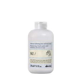 Davines SU/Aftersun front packaging showing product benefits and size