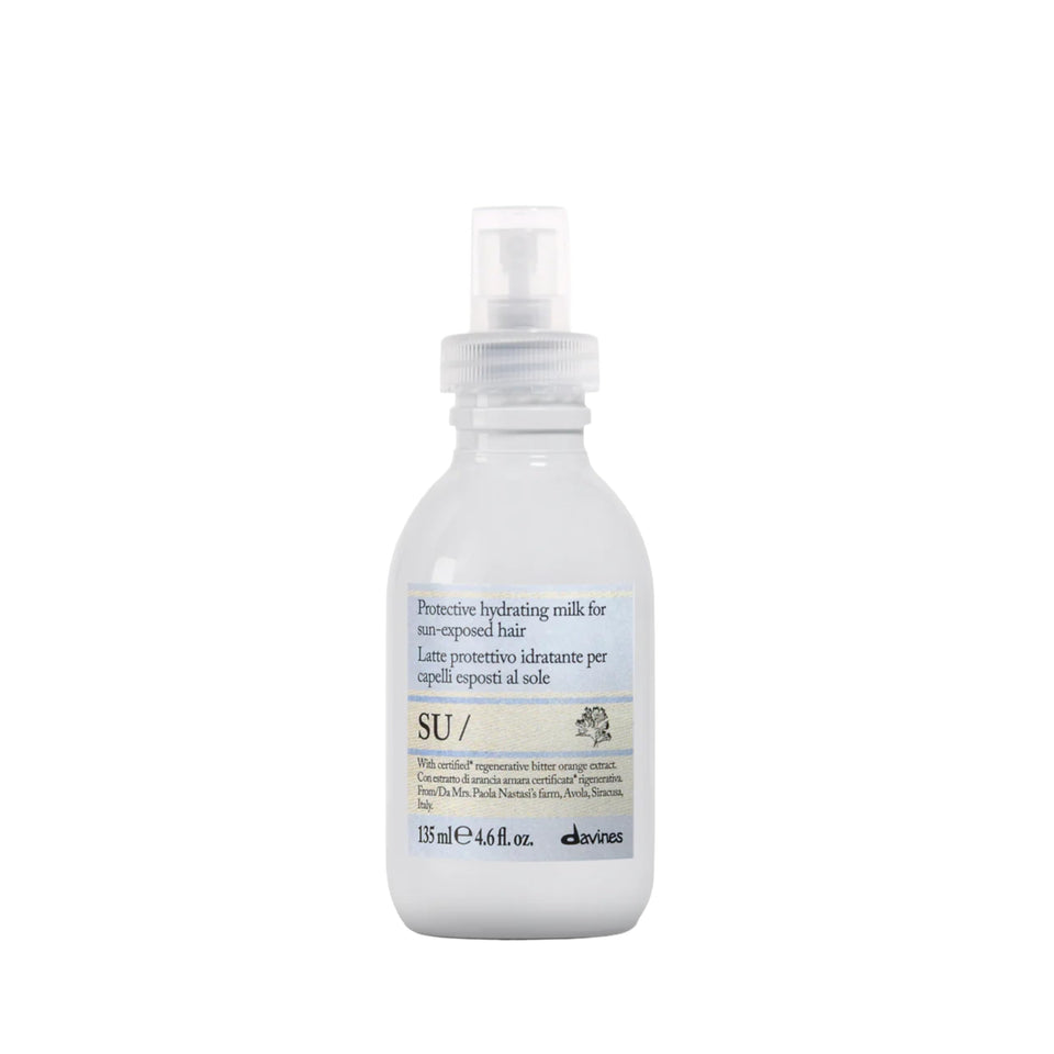 Davines bottle front packaging showing product name and size benefits