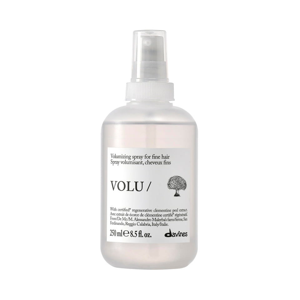 Davines front packaging showing bottle and label, highlights compact design