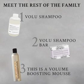 Davines VOLU turnip root ingredient close-up signaling volumizing action