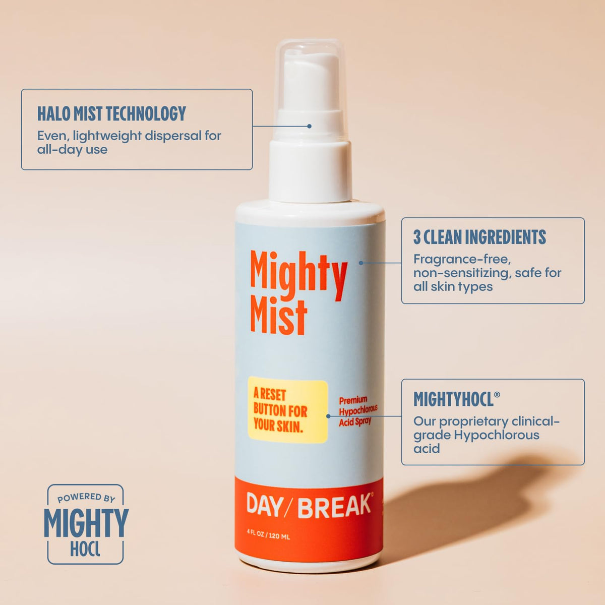 Daybreak Skincare on bathroom shelf showing everyday skincare use