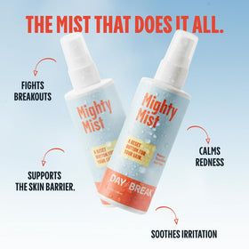 Daybreak Skincare close texture shot of clear, lightweight mist