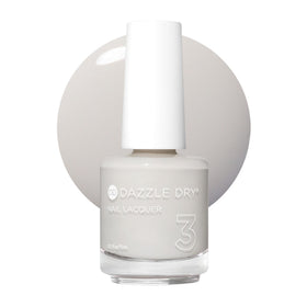 Dazzle Dry front packaging showing warm bone white polish and brand clarity