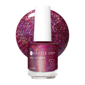 Dazzle Dry front packaging showing full-coverage holographic color and brand