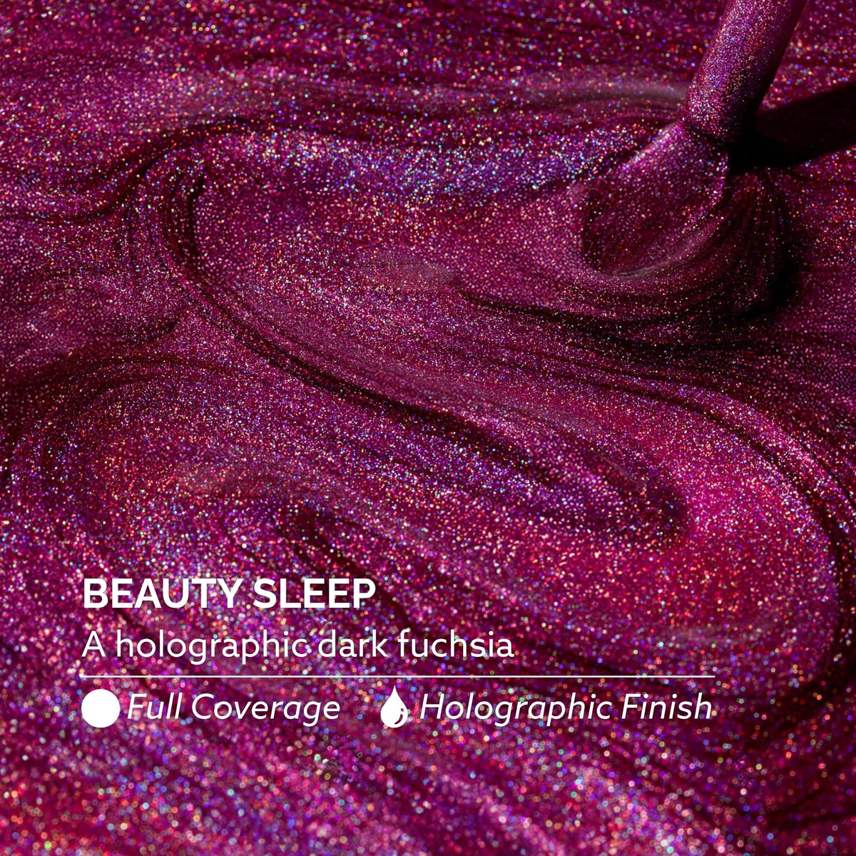 Dazzle Dry lacquer texture close-up revealing smooth holographic pigment