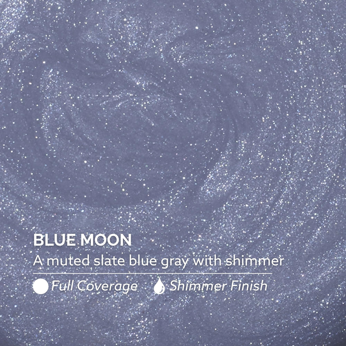 Dazzle Dry Blue Moon swatch on white card showing true color and coverage for selection