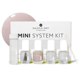 Dazzle Dry front packaging showing Broadway Beige kit for quick salon results