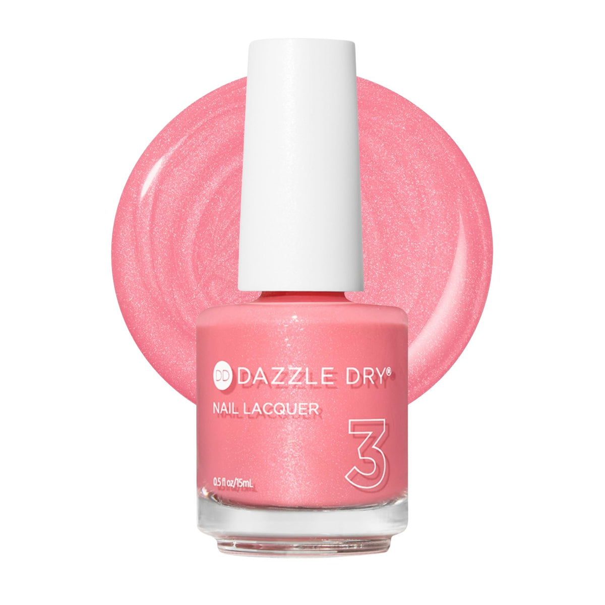 Dazzle Dry front bottle showing Cherry Blossom shade and sleek label for color identification