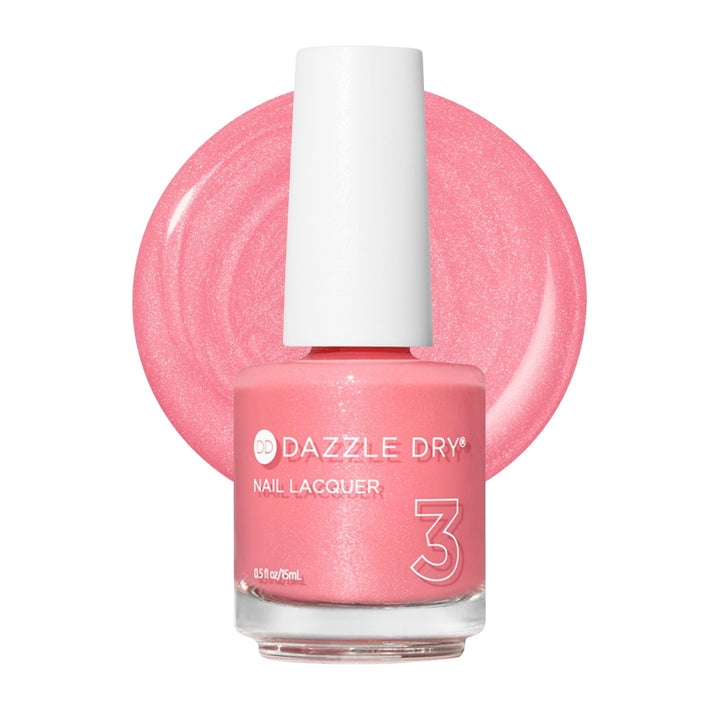 Dazzle Dry front bottle showing Cherry Blossom shade and sleek label for color identification