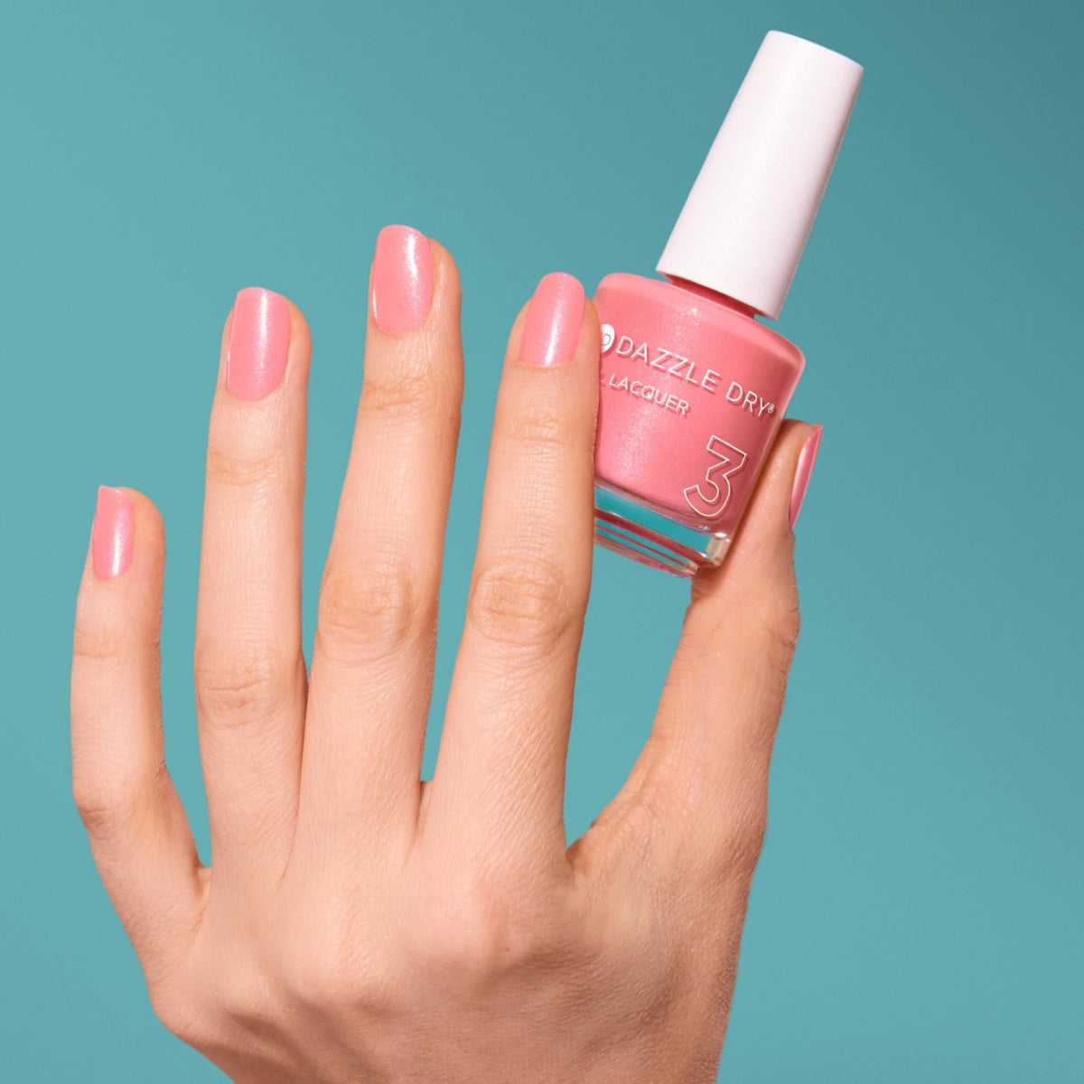 Dazzle Dry close-up of Cherry Blossom shimmer highlighting delicate multicolored sparkle