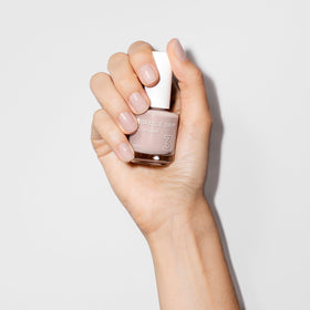 Swatch of Chiffon Moment on natural nails showing versatile taupe and flattering benefit
