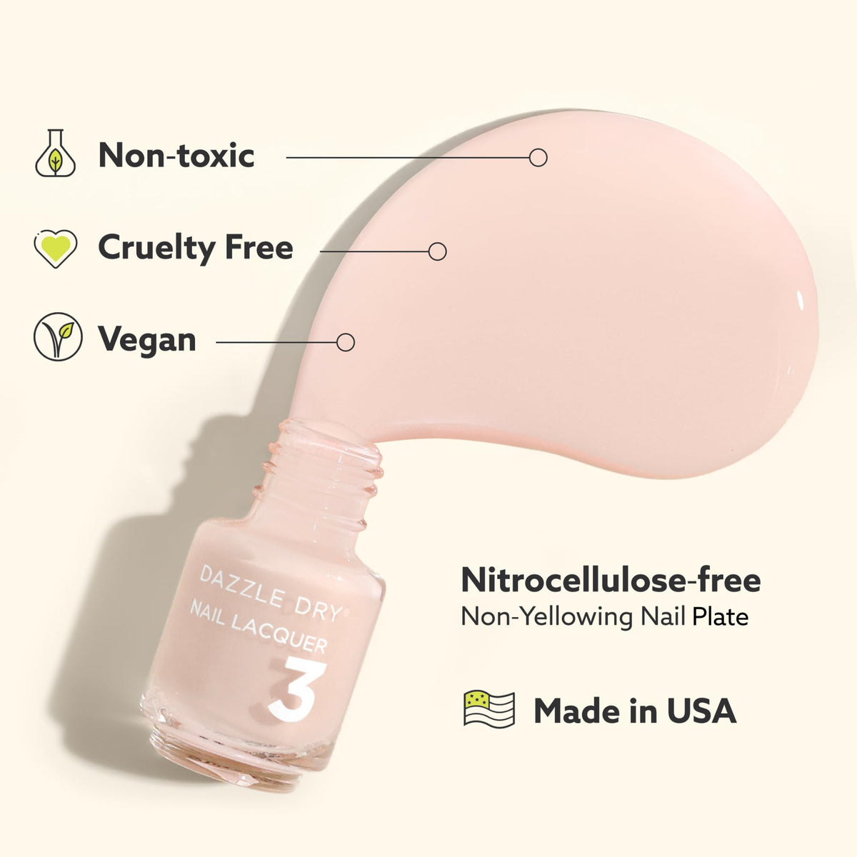 Dazzle Dry color swatch on nail wheel demonstrating full-coverage shimmer