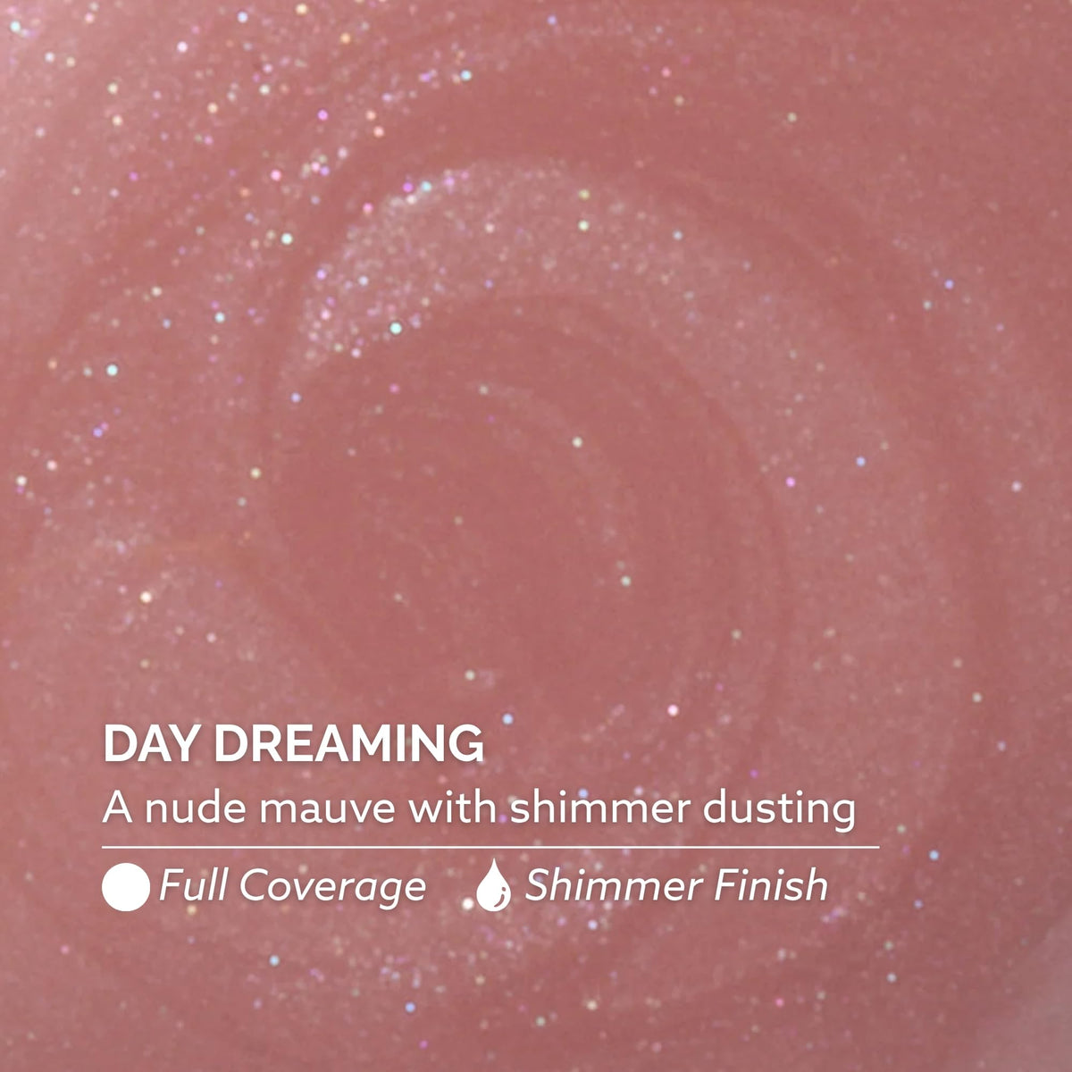 Dazzle Dry swatch on nails showing wearable nude mauve and long-wear benefit