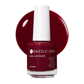 Dazzle Dry front bottle view showing Fast Track Cherry color and label benefit quick-drying