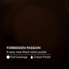 Dazzle Dry Forbidden Passion swatch showing deep raisin purple payoff