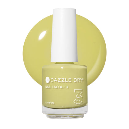 Dazzle Dry bottle front view showing vibrant chartreuse cream color and branding