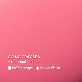 Dazzle Dry Going Cray Sea swatch on fingers showing full-coverage finish