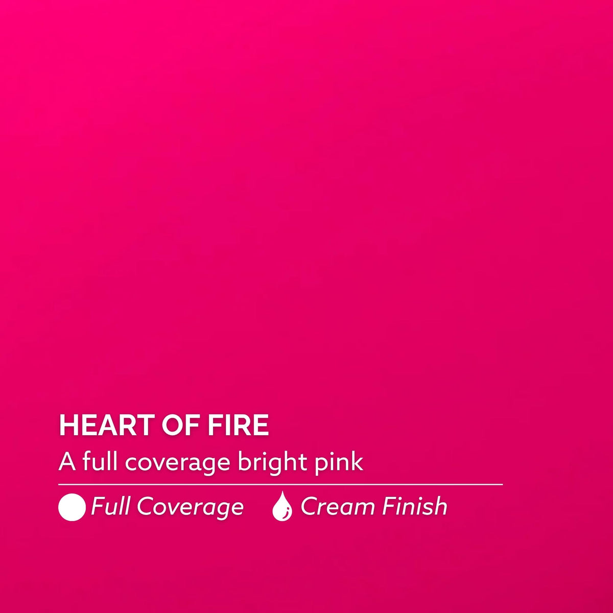 Dazzle Dry close-up texture of Heart of Fire cream finish highlighting opacity and glossy payoff