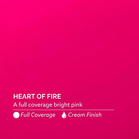 Dazzle Dry close-up texture of Heart of Fire cream finish highlighting opacity and glossy payoff