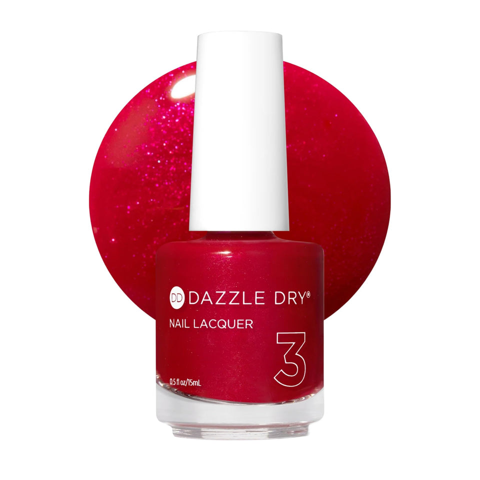 Dazzle Dry bottle front view showing High Velocity Red, vibrant and ready to use
