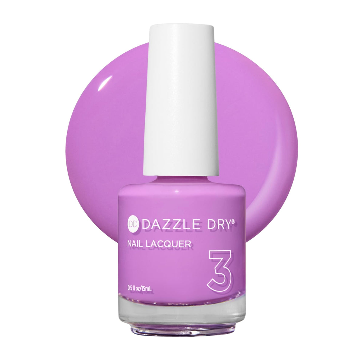 Dazzle Dry bottle front packaging showing orchid purple color and label benefit