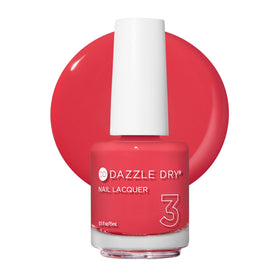 Dazzle Dry front bottle showing vivid coral color and brand identity