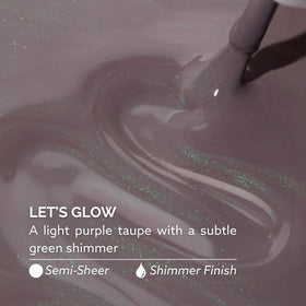 Dazzle Dry close-up shimmer revealing subtle green shimmer benefit