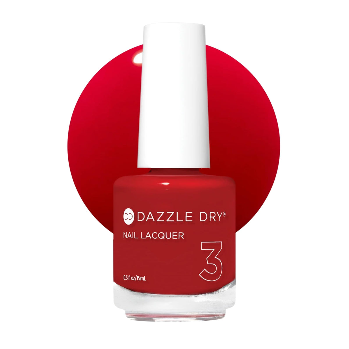 Dazzle Dry bottle front packaging showing Lit red lacquer and label benefits