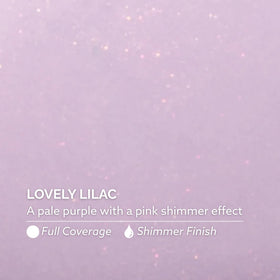 Dazzle Dry shimmer texture close-up highlighting Lovely Lilac luminous finish