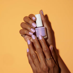 Dazzle Dry color swatch fan showing Lovely Lilac opacity and coverage
