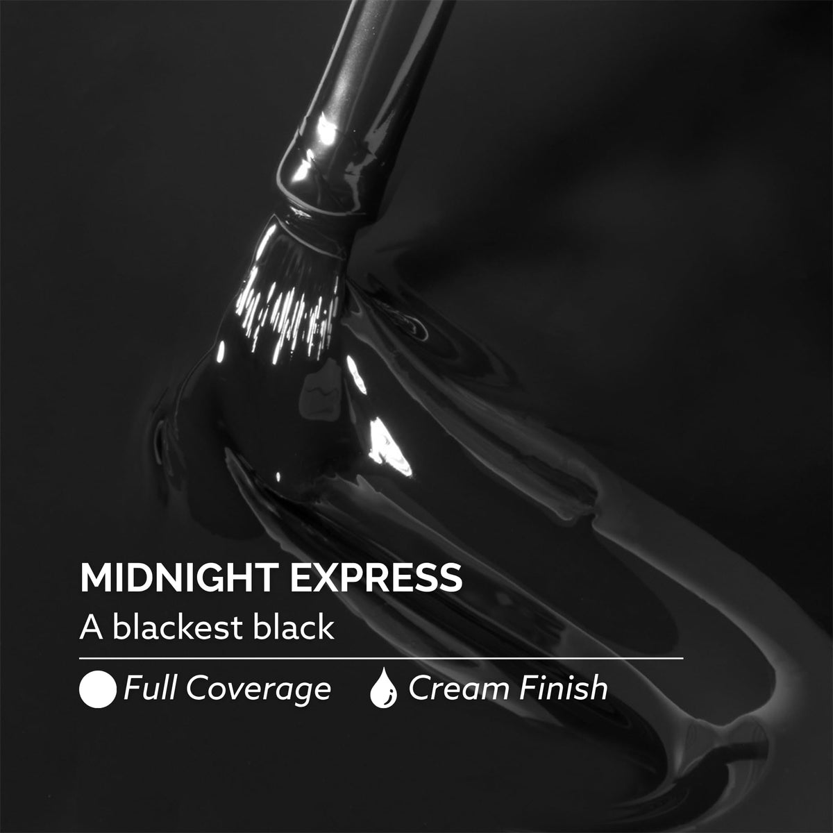 Dazzle Dry brush spreading Midnight Express for even coverage and quick-dry benefit