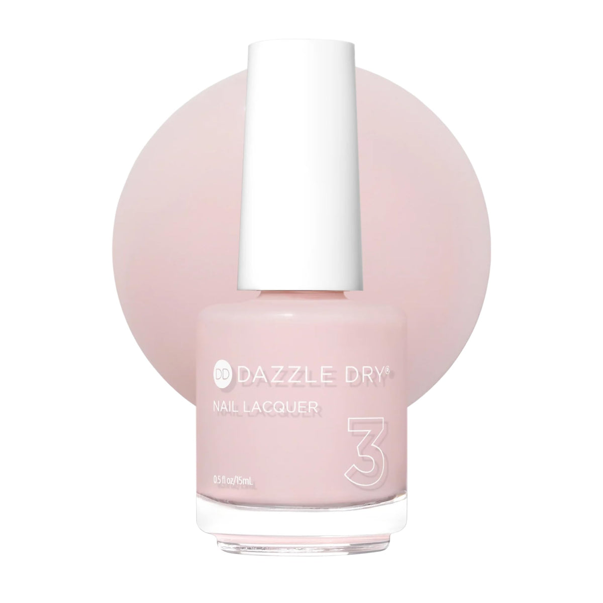 Dazzle Dry front bottle showing Mind Your Mani pale nude, easy identification and quick-dry benefit