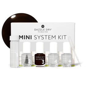 Dazzle Dry mini kit front packaging showing compact travel set benefits