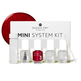 Dazzle Dry mini kit front packaging showing product set and benefits