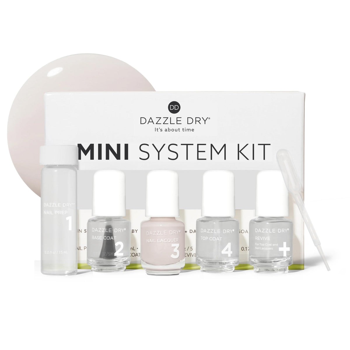 Dazzle Dry mini kit front packaging showing contents and compact convenience