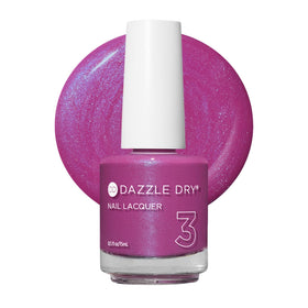 Dazzle Dry front bottle showing Mulberry shade and compact design for easy storage