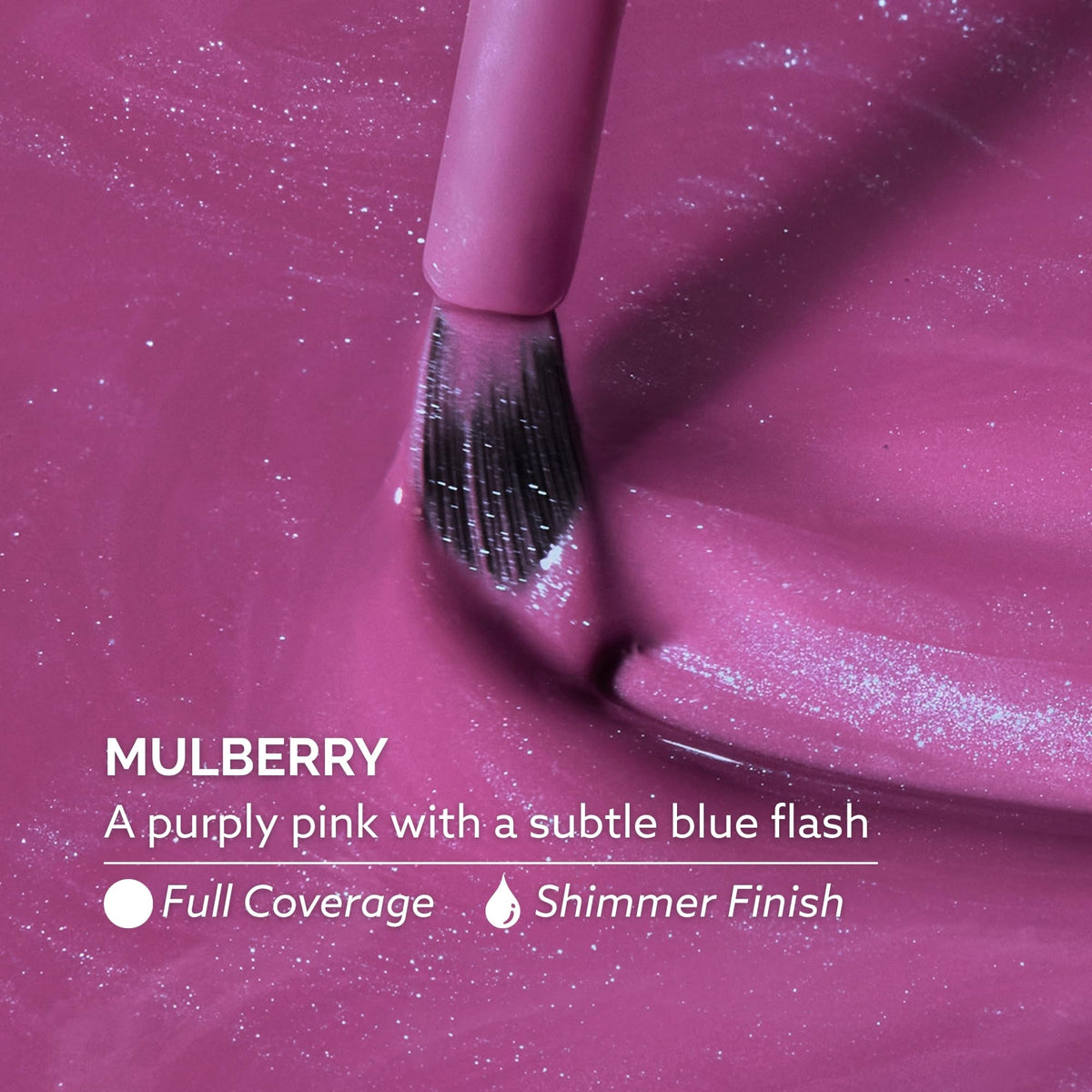 Dazzle Dry nail wheel swatches of Mulberry showing shimmer and color depth